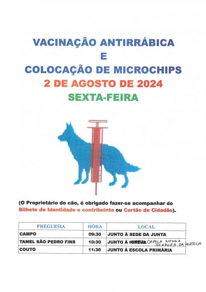 Campanha de vacinação antirrábica e microchips-2024